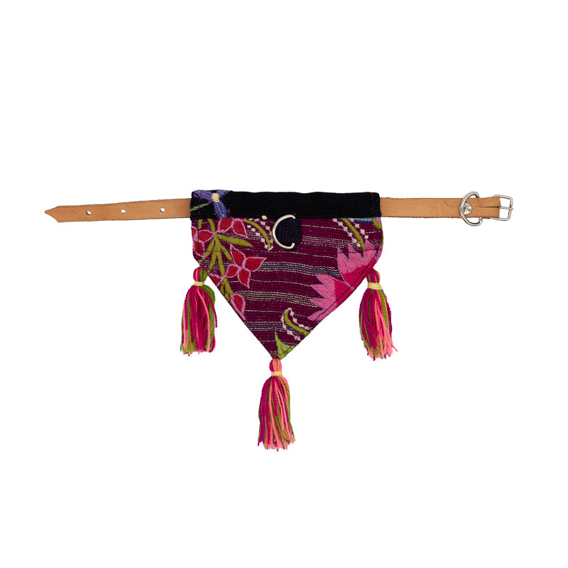 Bold and beautiful dog bandana, making a statement with its colors.