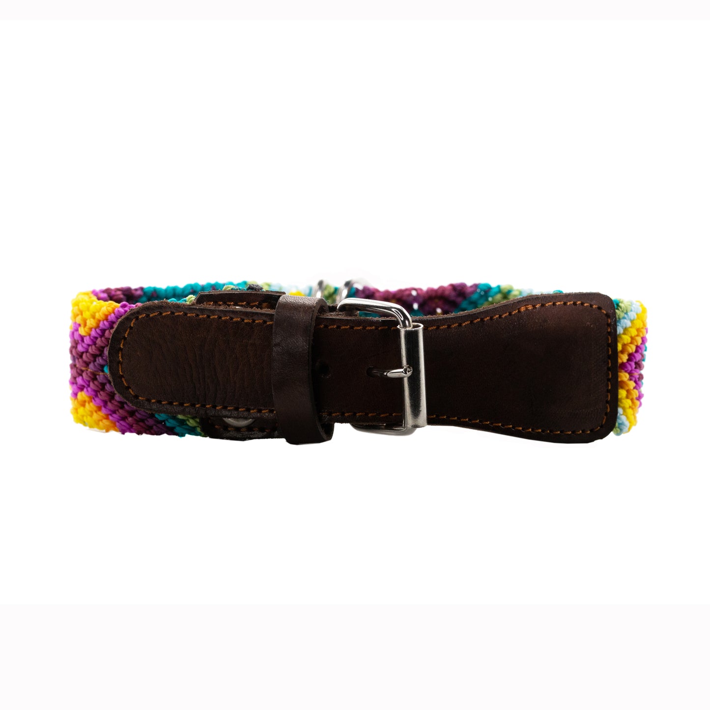 Artisanal dog collar featuring unique weaving patterns