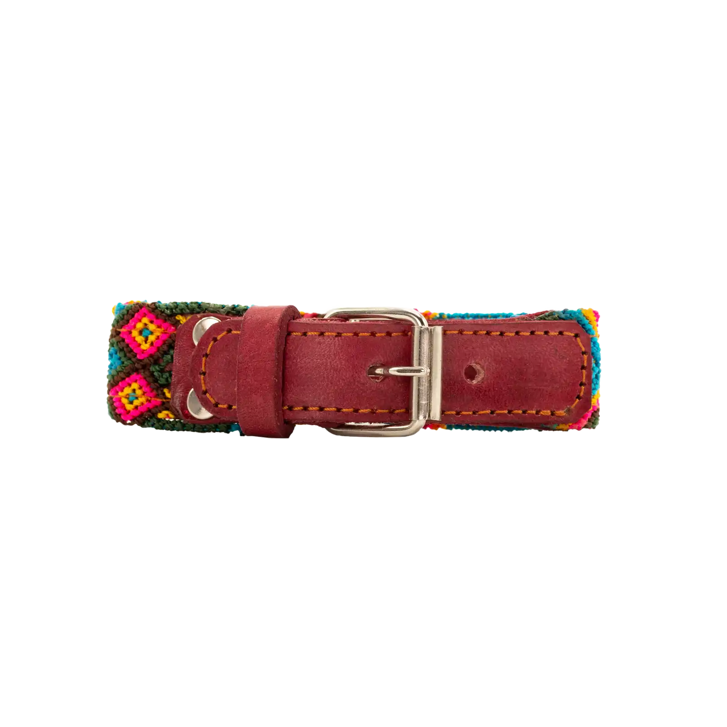 Artisan-made collar for dogs showcasing handwoven textures