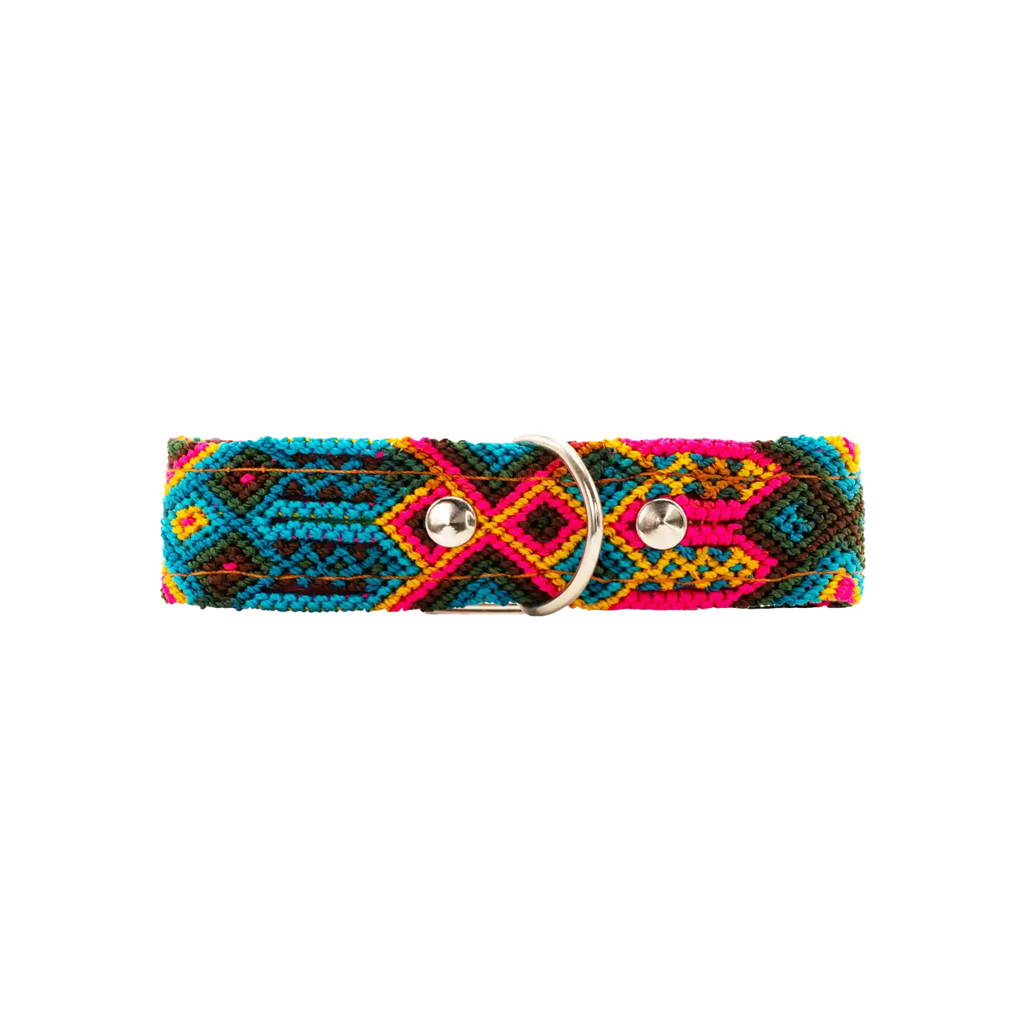 Artisan-made collar for dogs showcasing handwoven textures