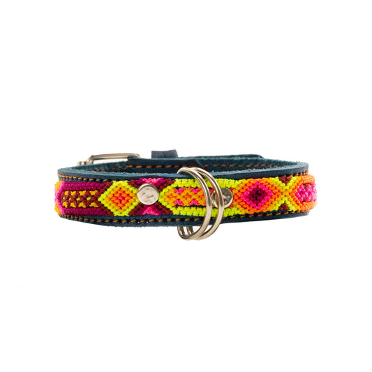 Handcrafted collar for pets showcasing intricate woven designs