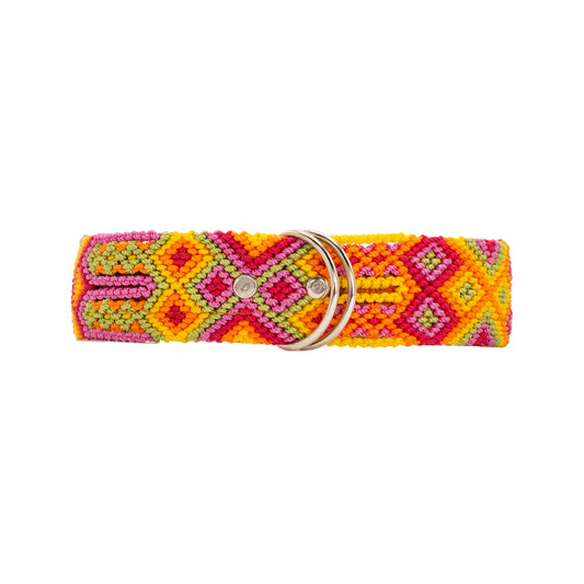 Handwoven dog collar featuring intricate knotwork