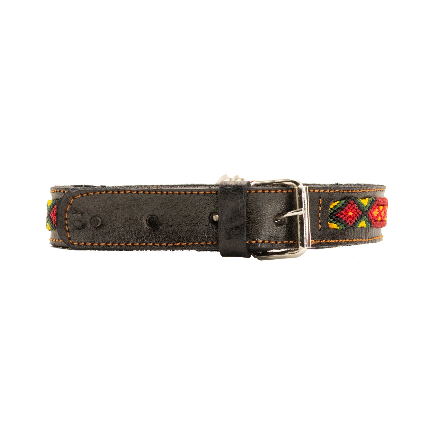 Custom pet collar crafted by skilled artisans in Chiapas, Mexico