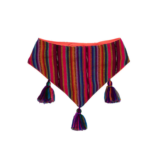 Cheery dog bandana in a symphony of colors, bound to make tails wag.