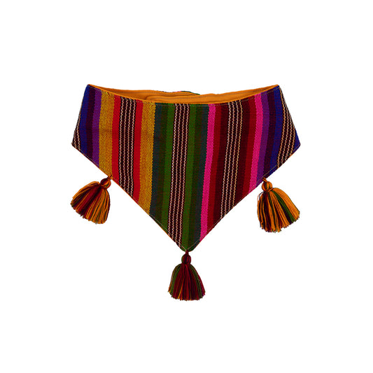 Cheery dog bandana in a symphony of colors, bound to make tails wag.