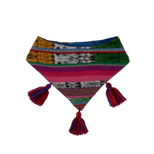 "Lively dog bandana featuring a kaleidoscope of hues