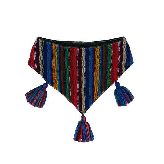 Bright and cheerful dog bandana, a visual treat for your furry friend.