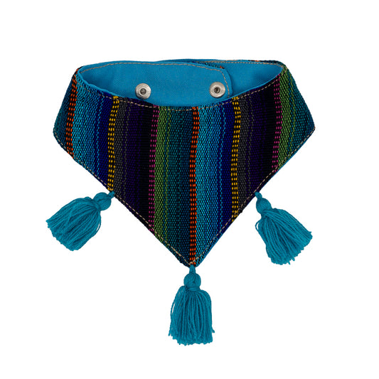 Eclectic dog bandana featuring a lively blend of vibrant shades.