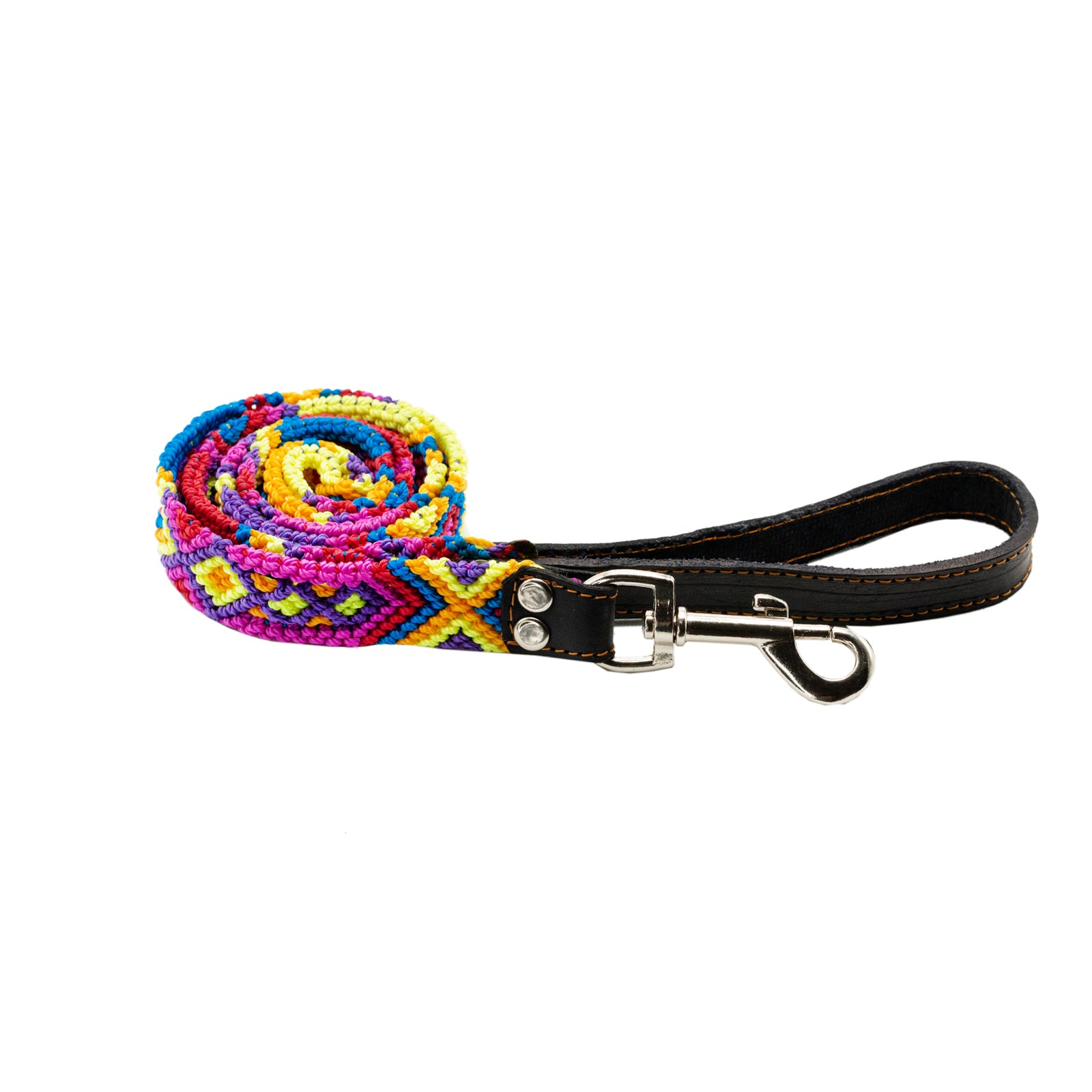 Colorful artisanal leash for dogs