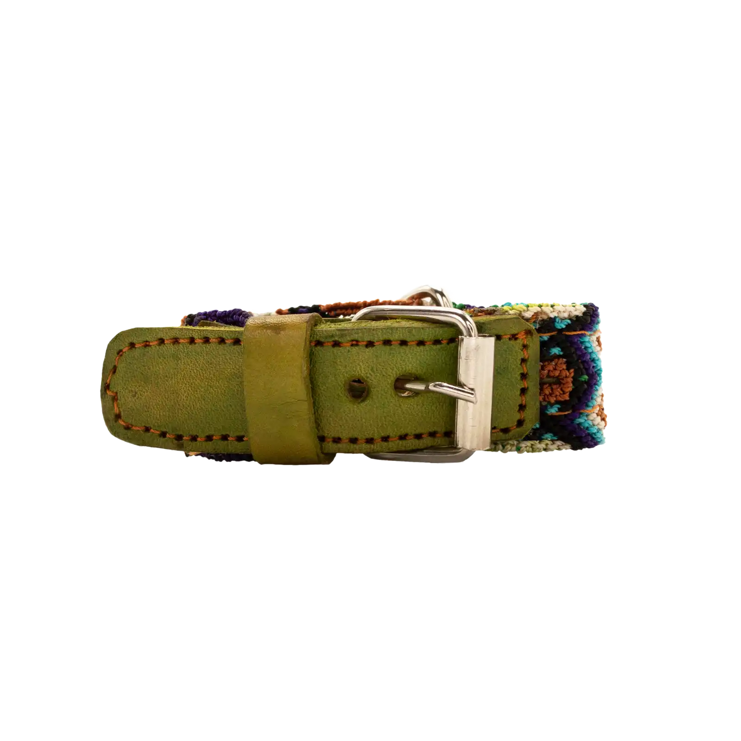Handcrafted dog collar with a charming blend of textures and patterns