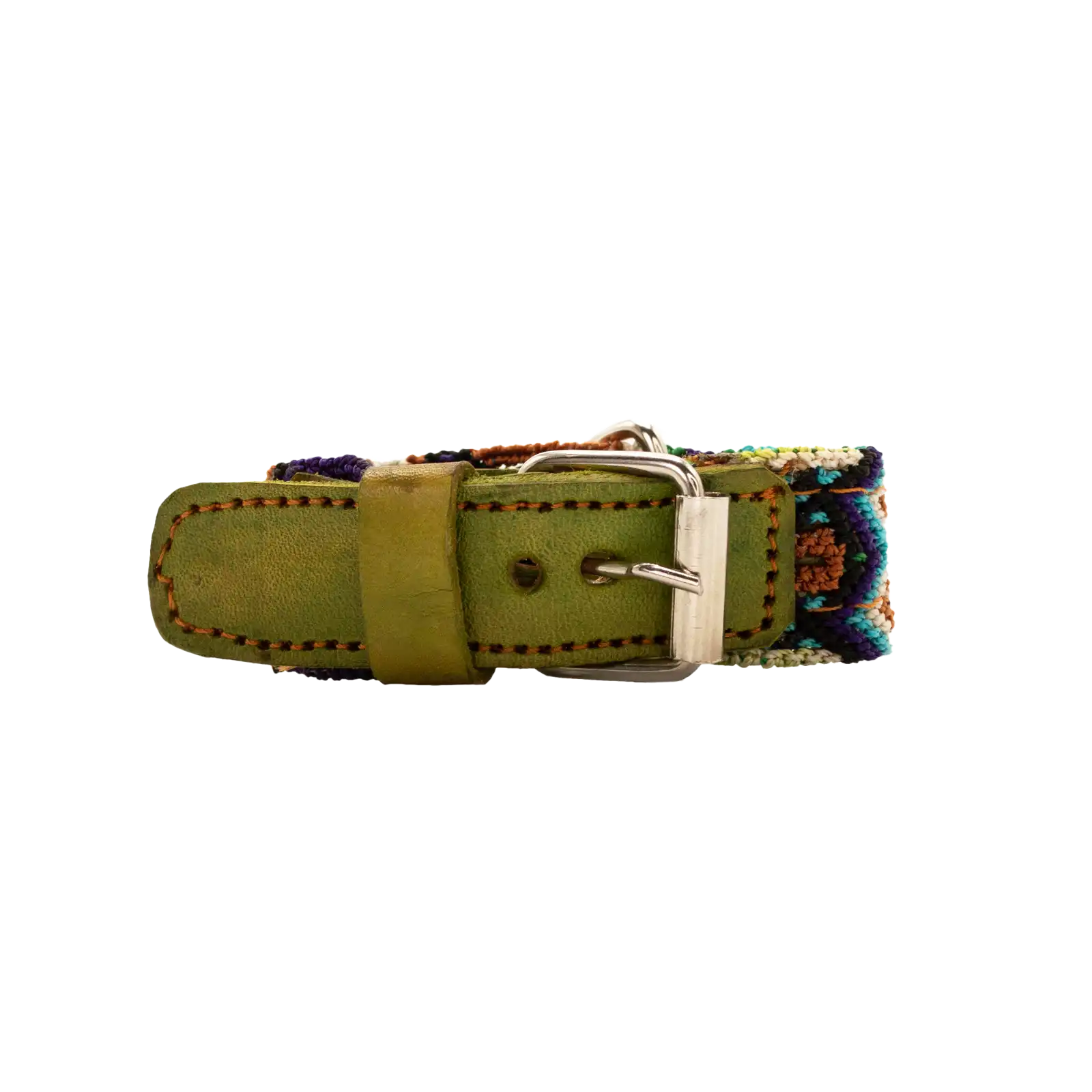 Handcrafted dog collar with a charming blend of textures and patterns