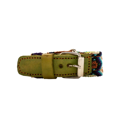 Handcrafted dog collar with a charming blend of textures and patterns