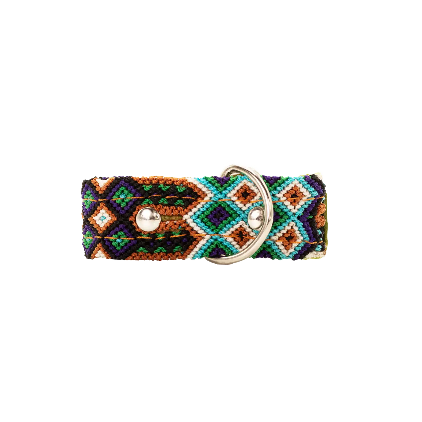 Handcrafted dog collar with a charming blend of textures and patterns