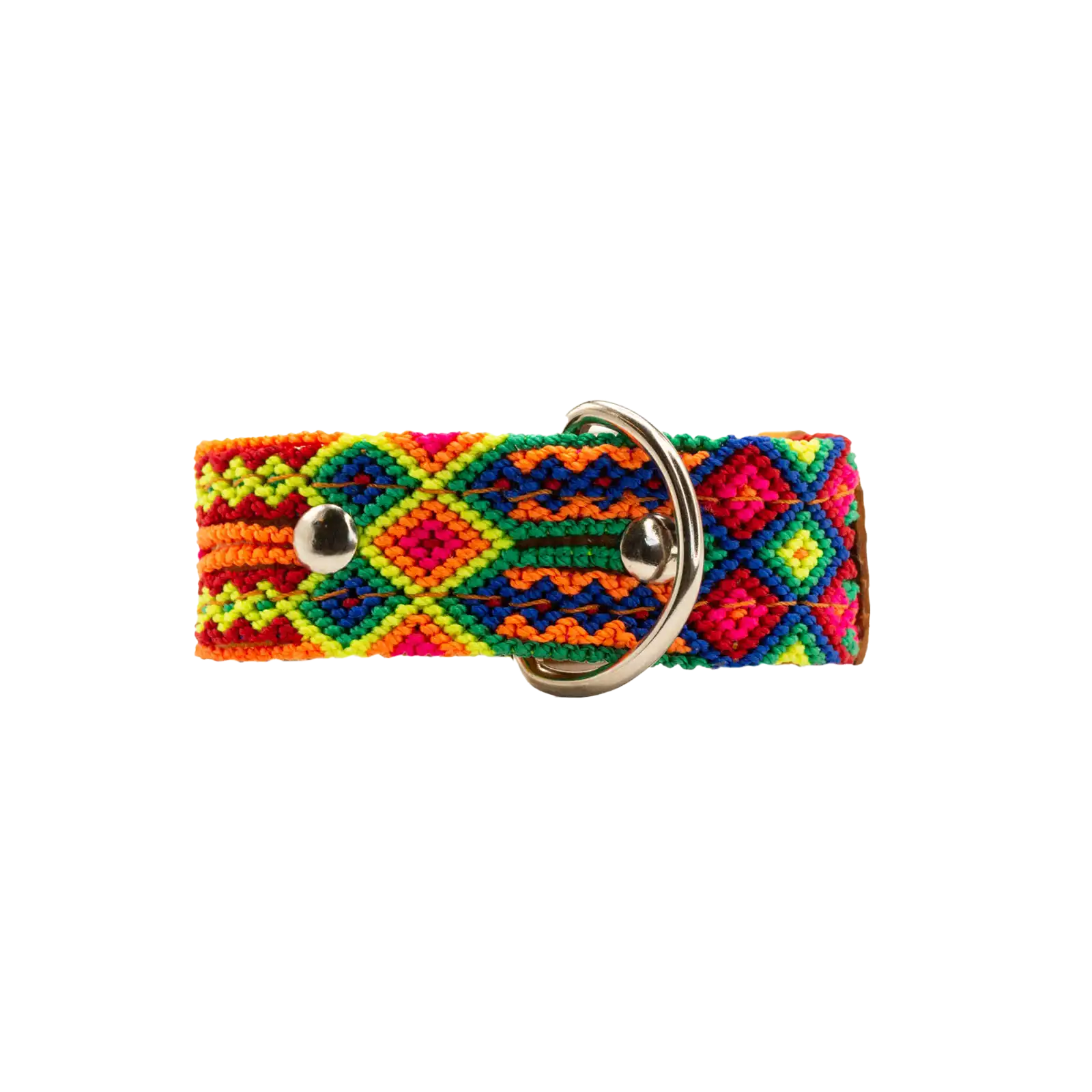 Handwoven dog collar designed to withstand the rigors of outdoor play