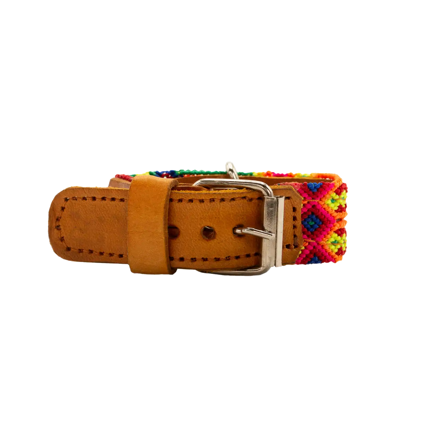 Handwoven dog collar designed to withstand the rigors of outdoor play