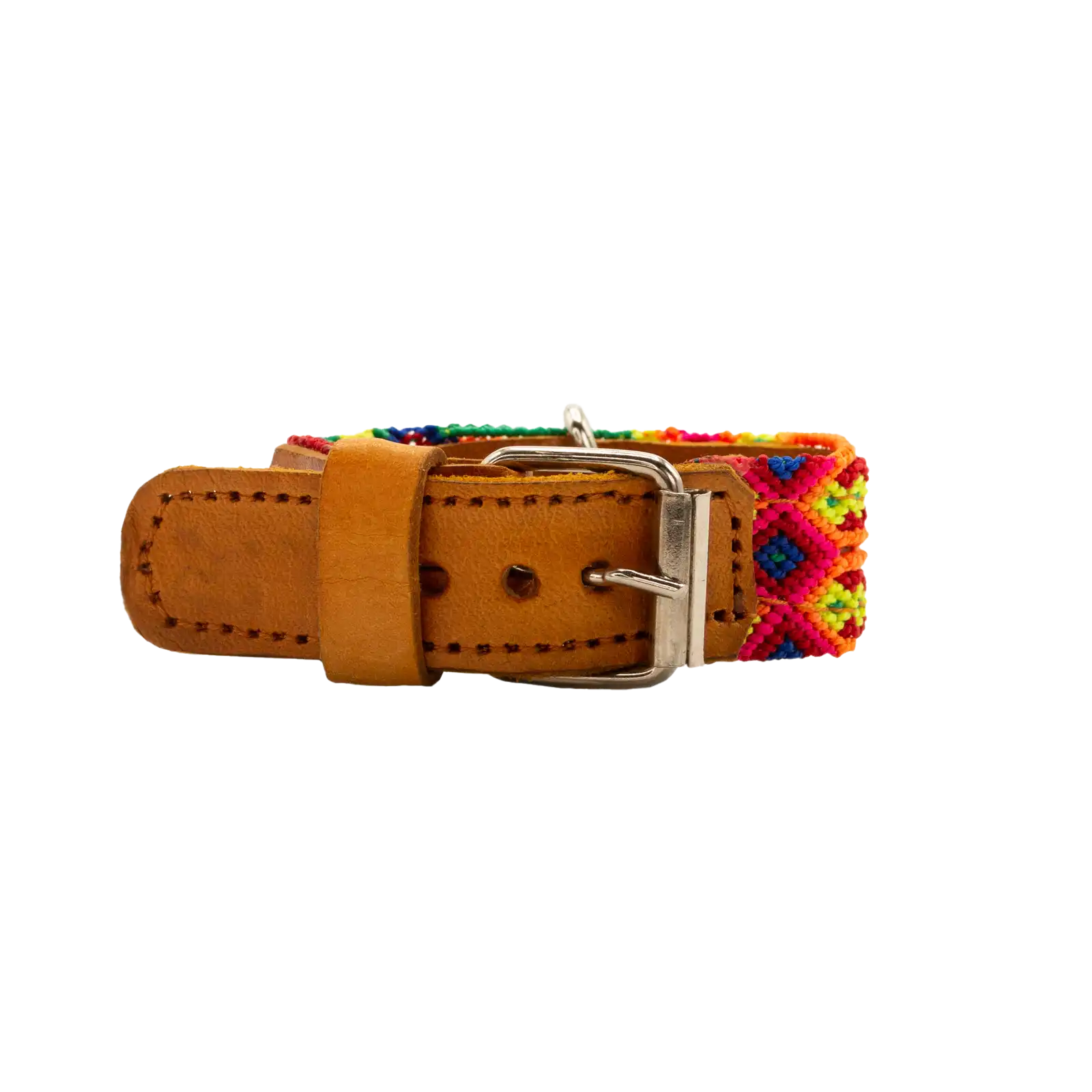 Handwoven dog collar designed to withstand the rigors of outdoor play